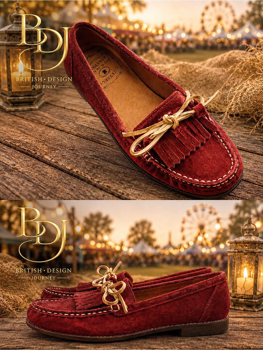 Lucky Brand Crimson Suede Moccasins tassels Sz 8 | Boho Festival Preppy Loafers - Picture 2 of 13